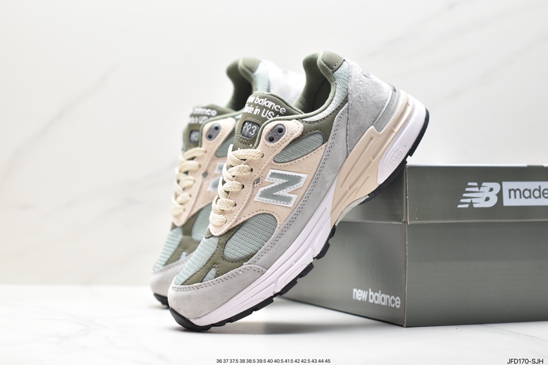 New Balance Made in USA MR993 series American-made classic retro casual sports all-match dad running shoes ”Joint Milky White Rock Gray” MR993KH1