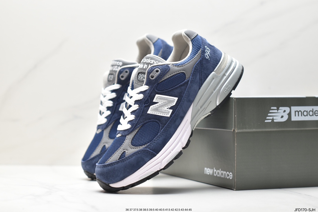 New Balance Made in USA MR993 series American-made classic retro casual sports all-match dad running shoes ”Joint Milky White Rock Gray” MR993KH1