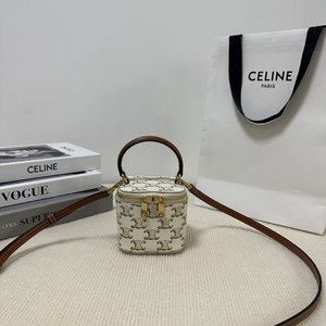 Celine Luxury
 Crossbody & Shoulder Bags Cylinder & Round Bags Brown Pink White Summer Collection Vintage Short Sleeve