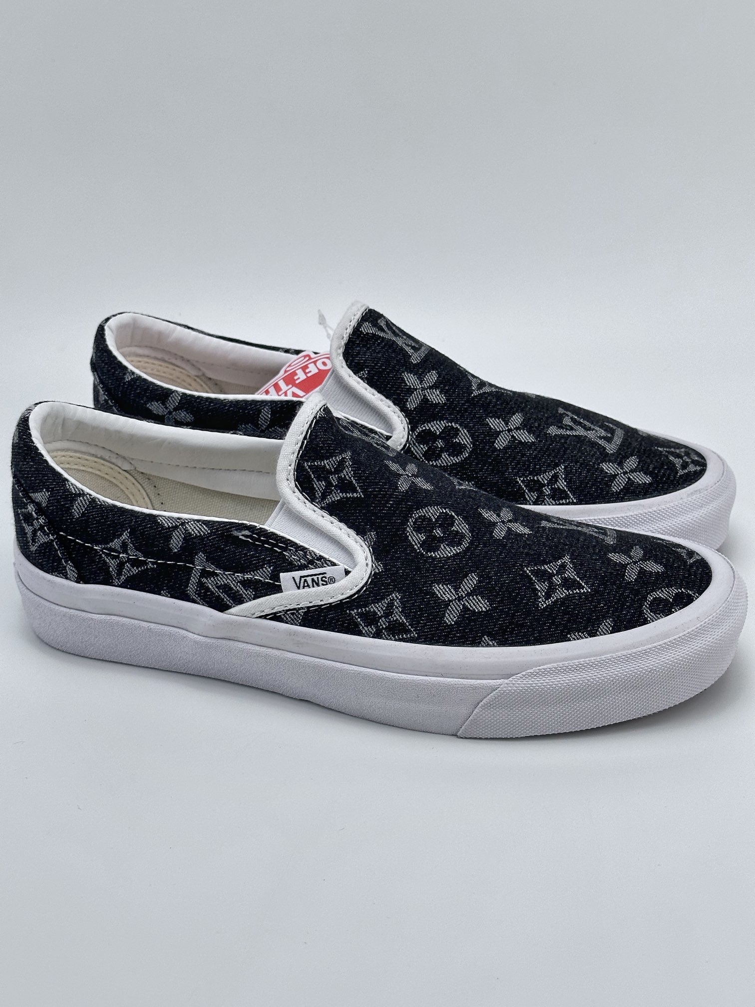 Vans Vault OG Slip-On black denim LV slip-on skateboard shoes