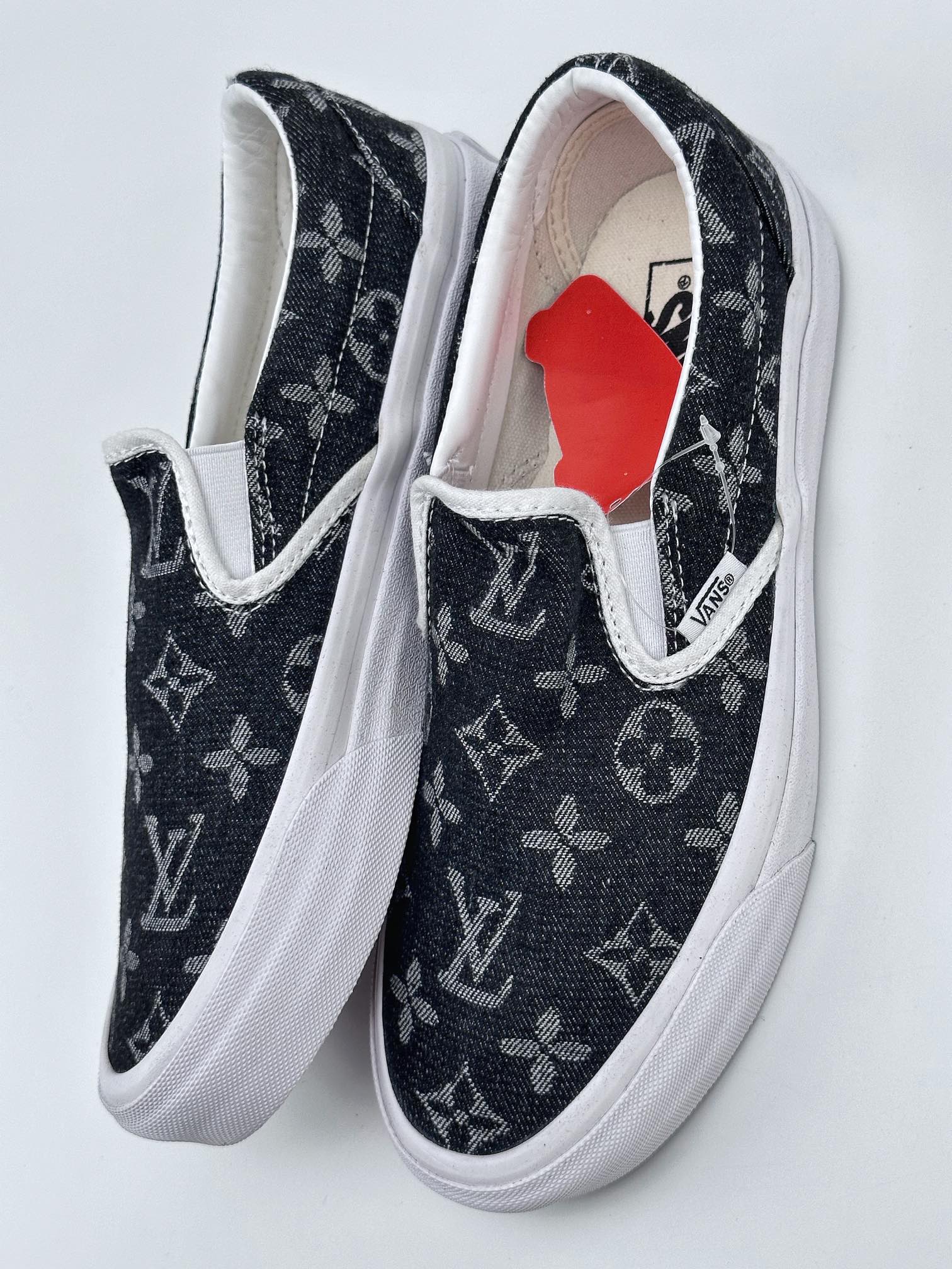 Vans Vault OG Slip-On black denim LV slip-on skateboard shoes