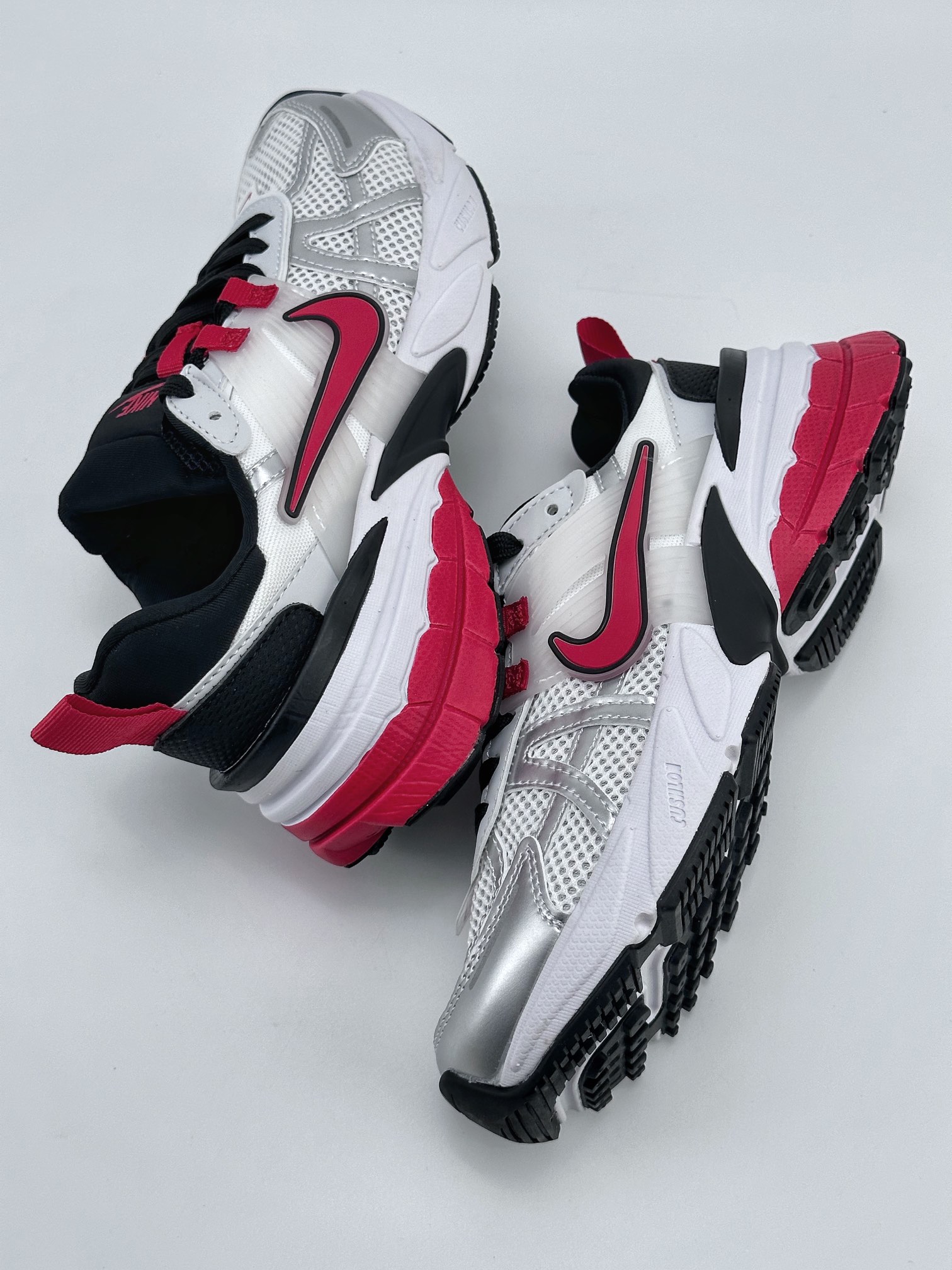 NIKE V2K Runtekk white silver red shock absorption non-slip retro low-top running shoes FD0736-101