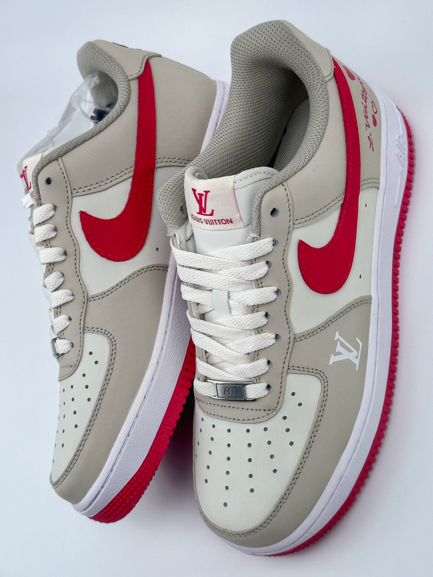 Nike Air Force 1 Low 07 x Louis Vuitton Beige Red BS9055-722