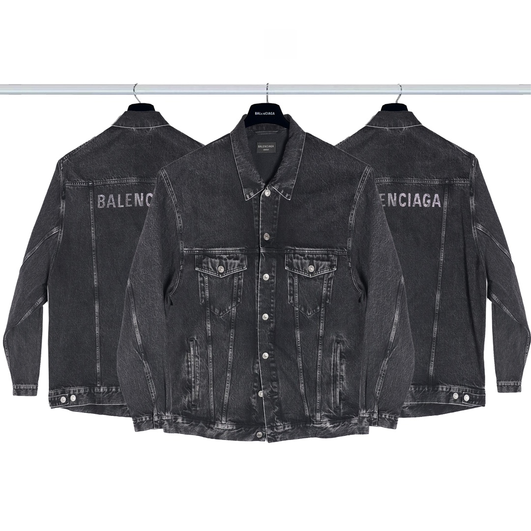 Balenciaga Clothing Coats & Jackets Black Denim