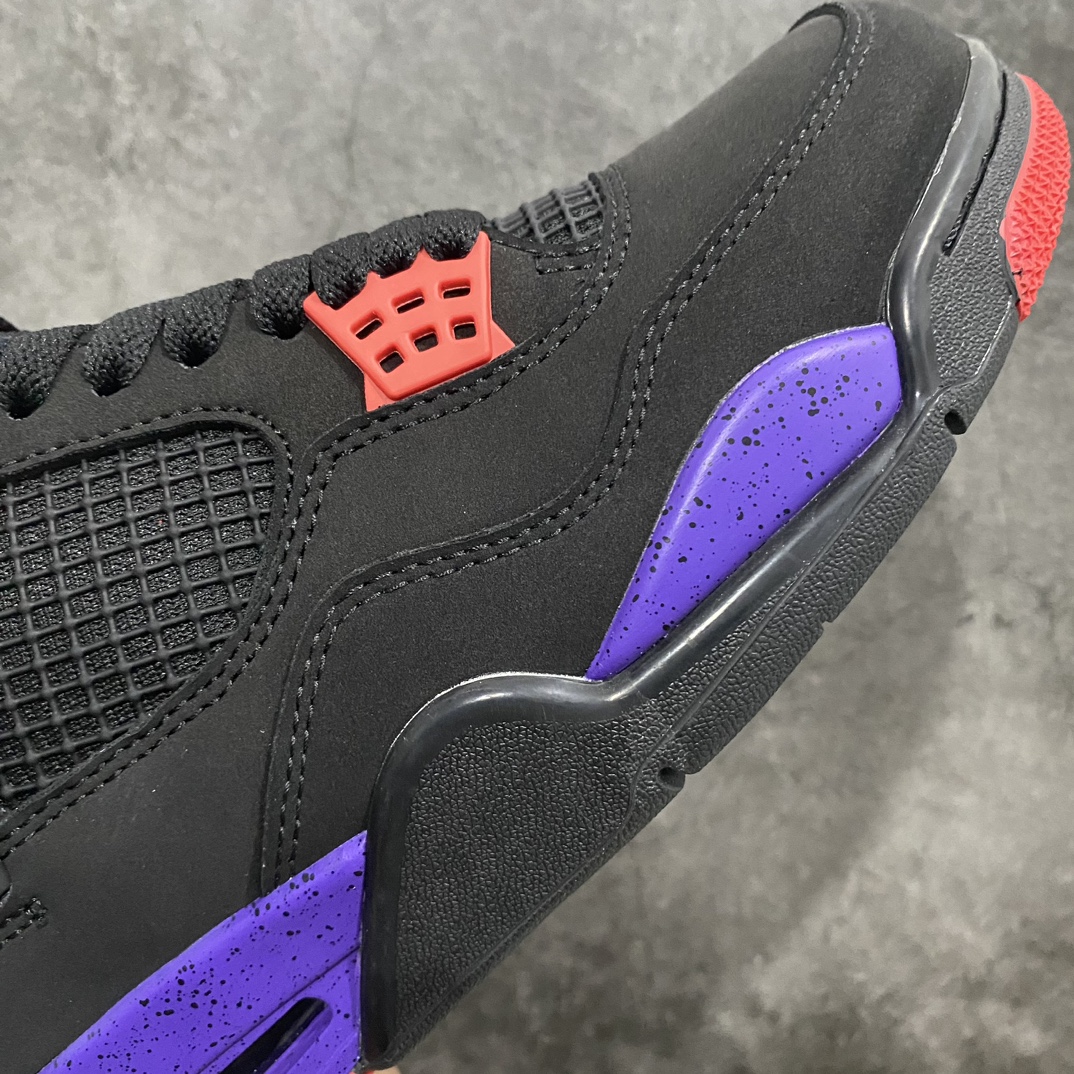 图片[6]-【PB版本】Air Jordan AJ4 NRG Raptors 猛龙黑紫配色 AQ3816-065nn耗时半年巨作 40余配色陆续出货 全套原纸板楦头开发 调试30余版 确保原汁原味完美呈现四代版型 一比一鞋头弧度高度趴度鞋身弧度 此版本只针对中端市场 皮料材质有所更替 其他数据细节工艺流程均保持公司一致 细节品控鞋型随意秒杀市面3XX 4XX 原厂TPU网格鞋带扣 正确内里网布 菱角分明不变形无多余毛边 柔软性质感一致于原鞋 原厂织唛标 原厂飞人电绣工艺 独家绑鞋带手法 印刷中底布 四线拉帮 米色美纹纸贴合固定 进口港宝加持 后跟自然饱满 全鞋荧光划线卡点 追求极致完美 每一双都是工艺品 多重QC质检 超越公司货的品控标准 实实在在的免检产品 尺码：40 40.5 41 42 42.5 43 44 44.5 45 46 47.5-莆田鞋批发中心