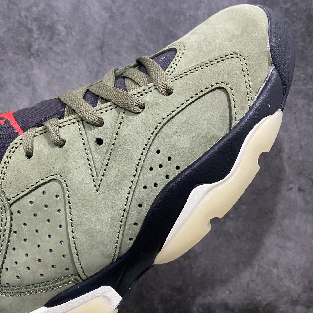 [OG Pure Original] Travis Scott x Air Jordan 6 AJ6 TS Retro Culture Basketball Shoes ”Military Green Luminous Ghost Face” CN1084-200