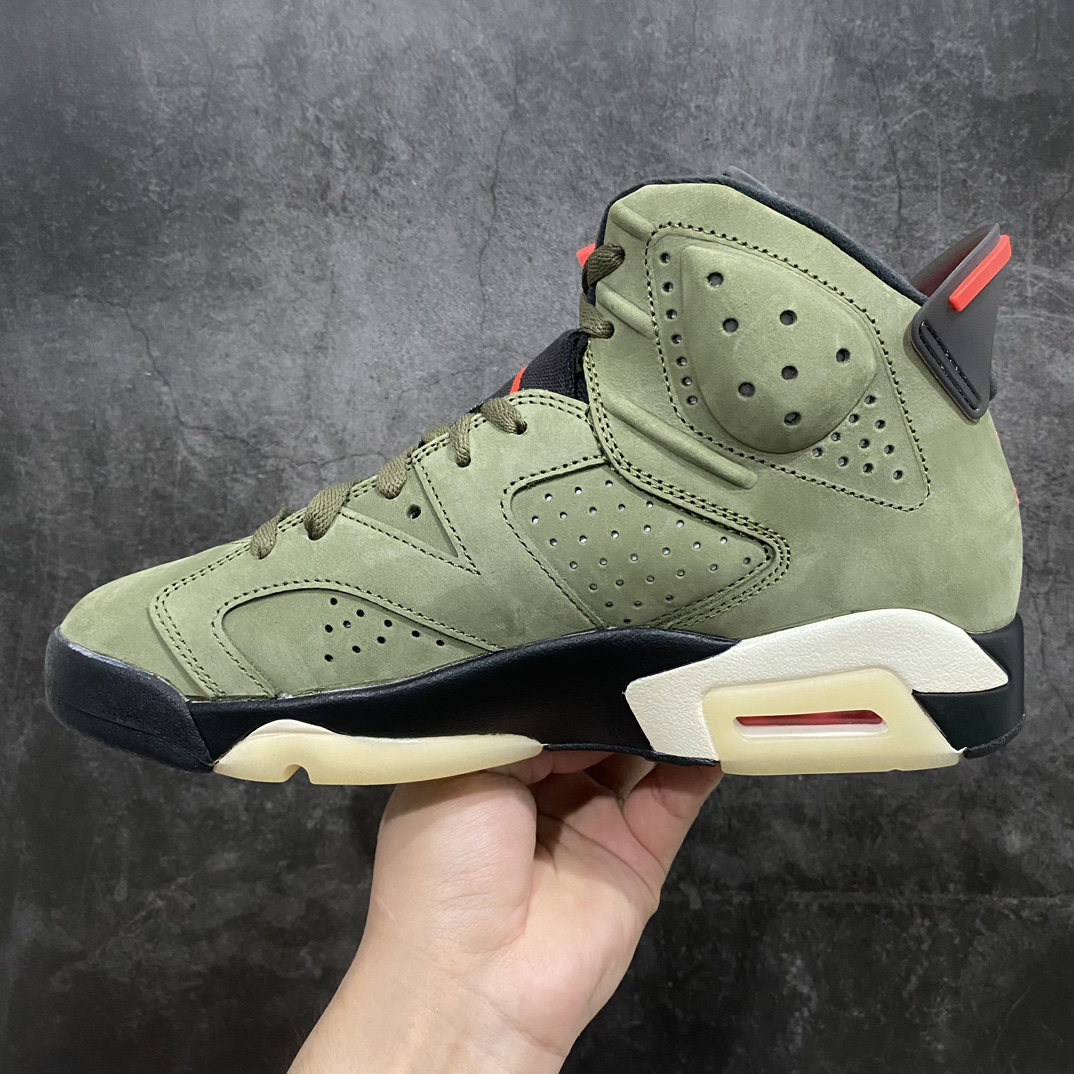 [OG Pure Original] Travis Scott x Air Jordan 6 AJ6 TS Retro Culture Basketball Shoes ”Military Green Luminous Ghost Face” CN1084-200