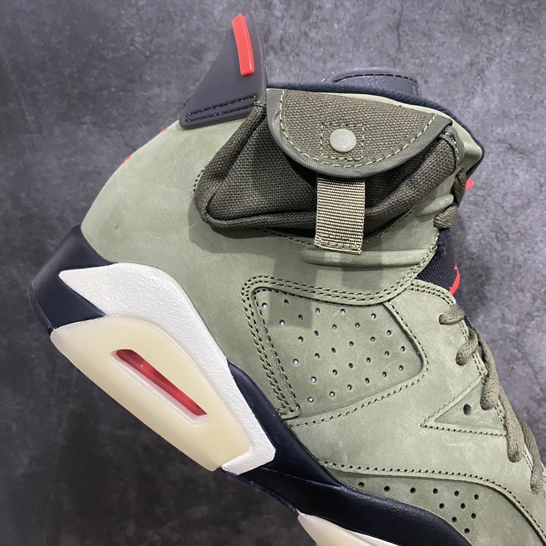 [OG Pure Original] Travis Scott x Air Jordan 6 AJ6 TS Retro Culture Basketball Shoes ”Military Green Luminous Ghost Face” CN1084-200