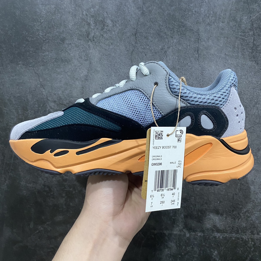 纯原版本Yeezy700WashOriange水洗橙灰橙GW0296市场最坚挺的版本此版本也不会随着市场