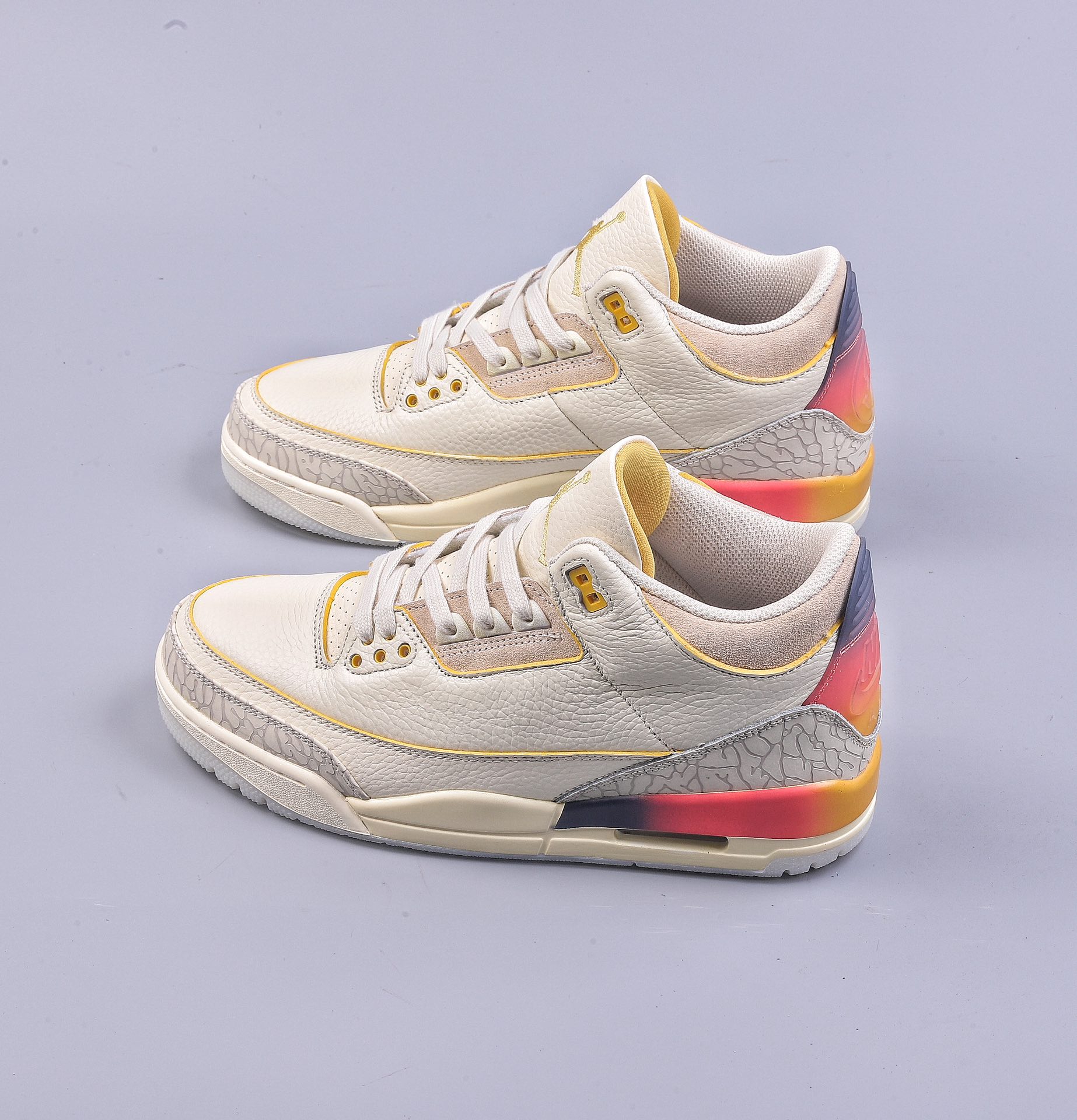 Air Jordan 3 Retro AJ3 Joe 3 rainbow gradient configuration printed surface PVC reinforced shell packaging FN0344-901