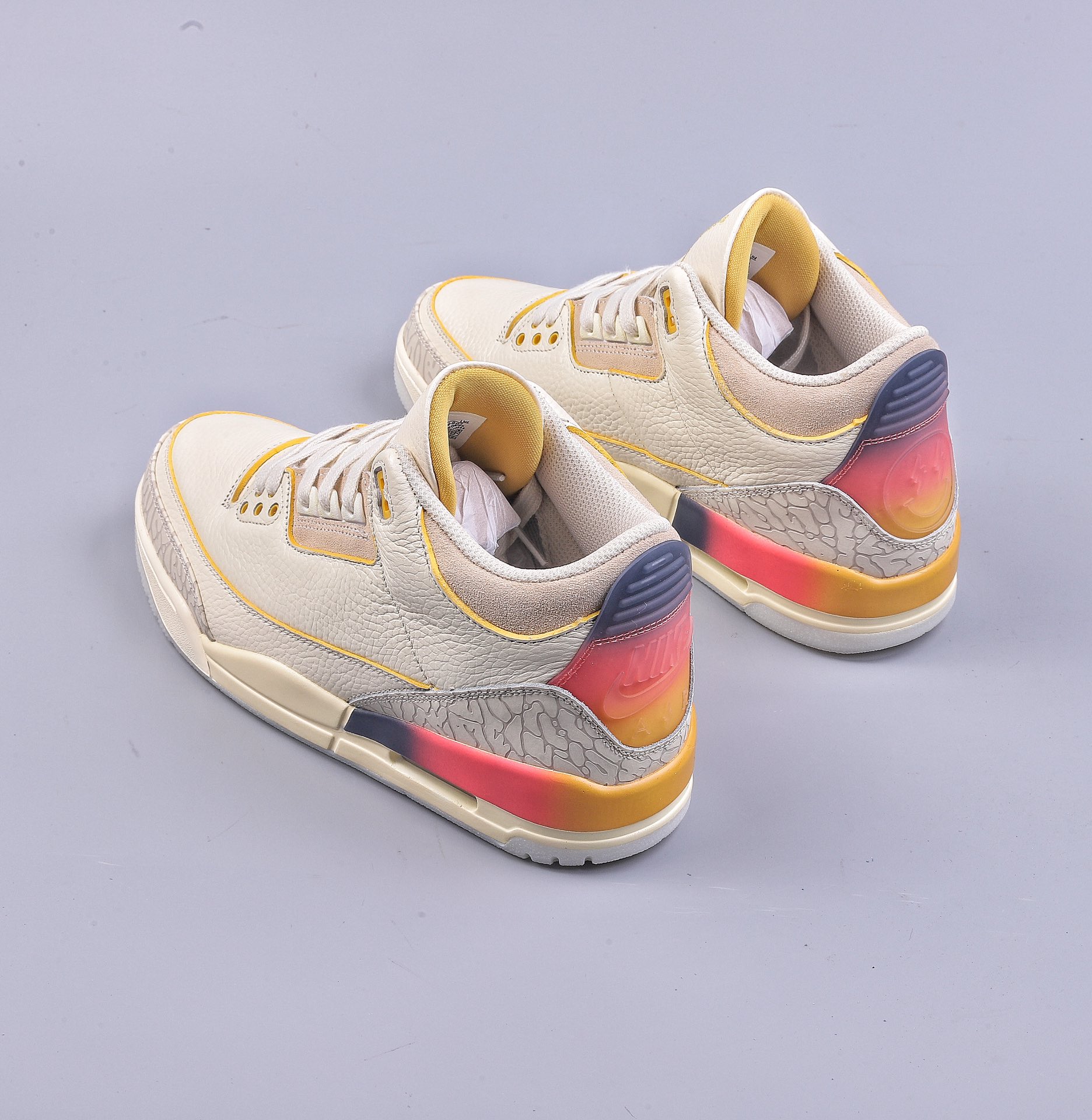 Air Jordan 3 Retro AJ3 Joe 3 rainbow gradient configuration printed surface PVC reinforced shell packaging FN0344-901