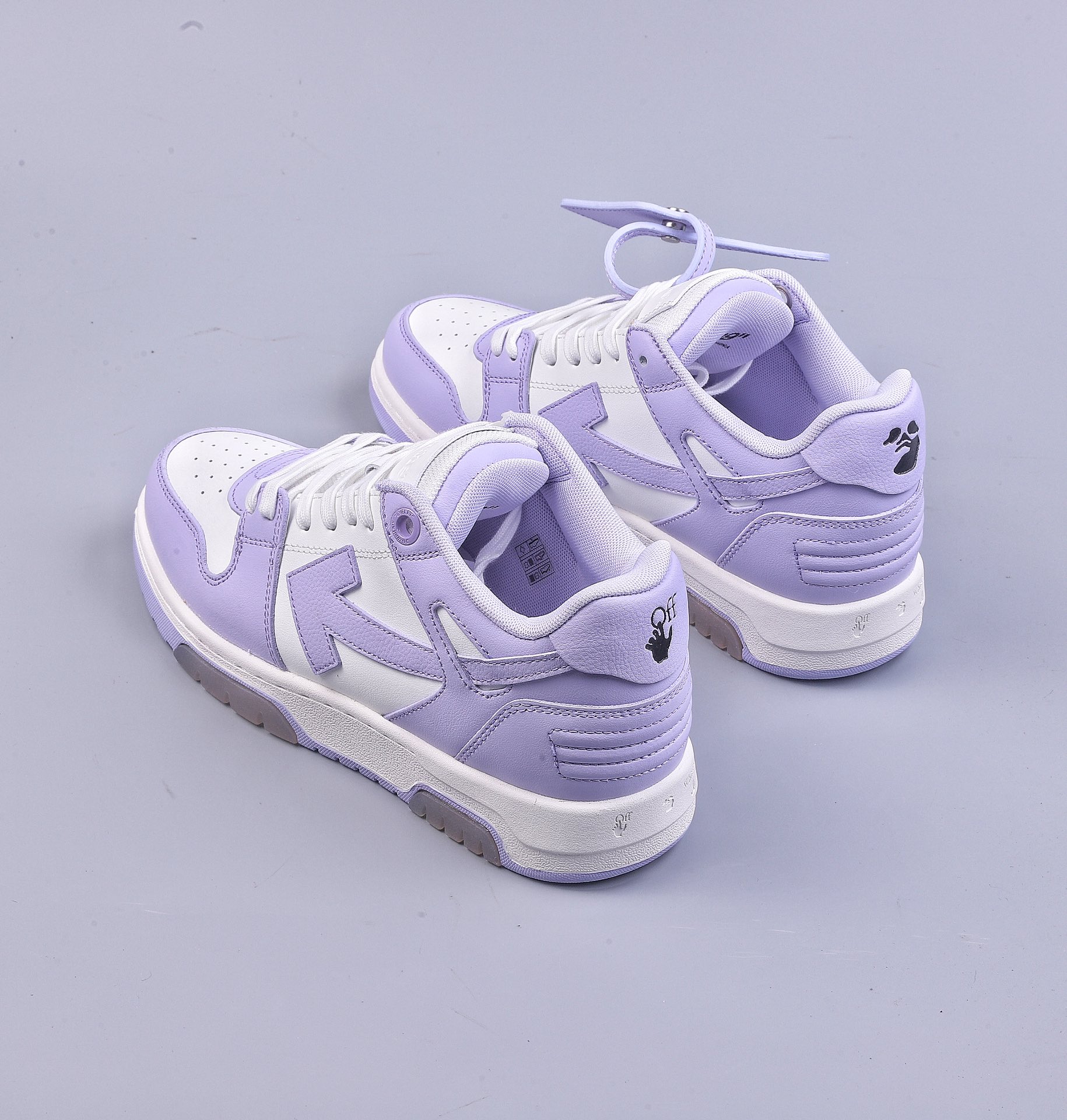 OK OFF-WHITE Out Of Office low-top fashion sneakers white and purple