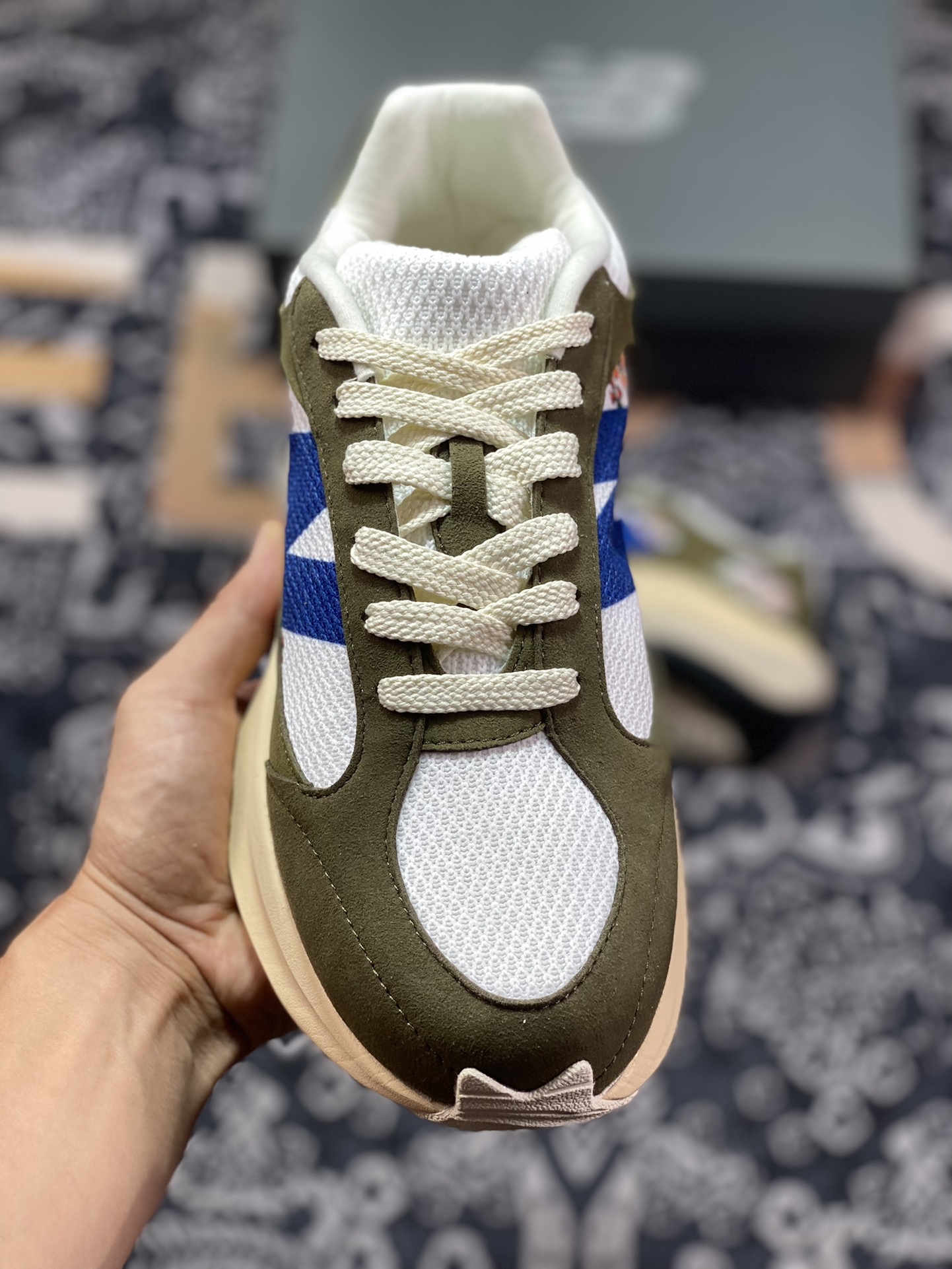 New Balance Warped Runner dynamic running series low-top running shoes ”suede off-white olive green blue” UWRPDBWL