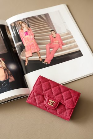 Designer 7 Star Replica
 Chanel Classic Flap Bag Buy Wallet Card pack Purple Rose All Steel