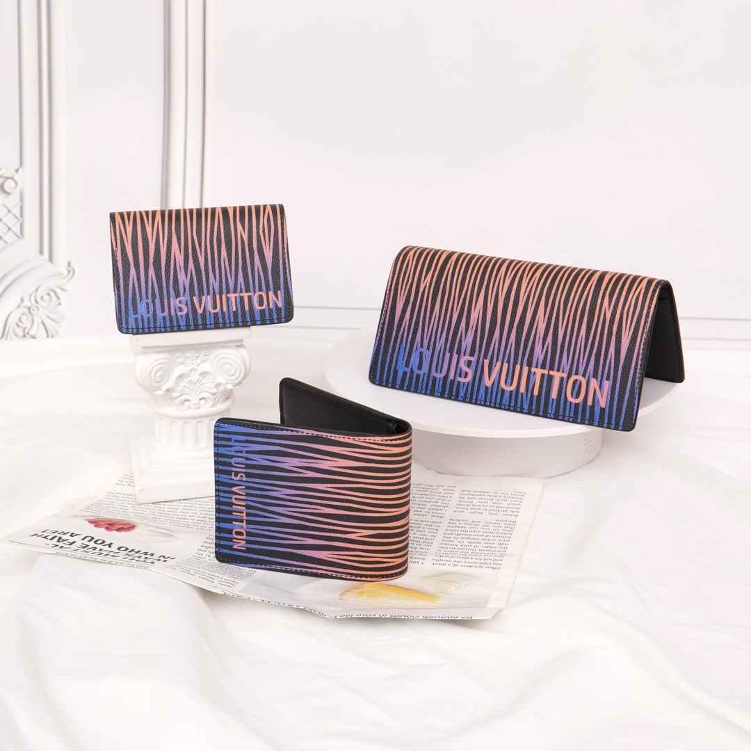 Close-up of stitching on a leather bifold wallet