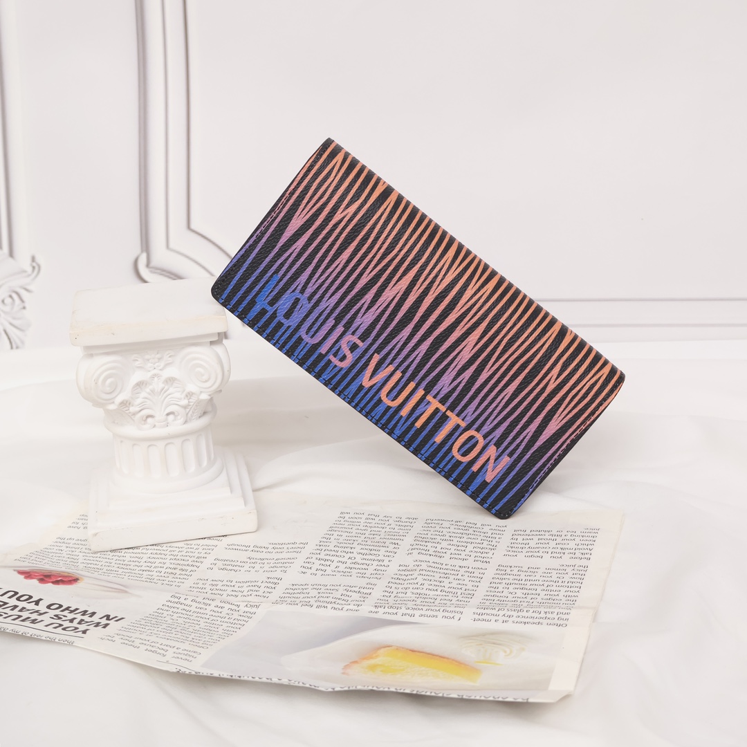 Luxury leather bifold wallet open with card slots