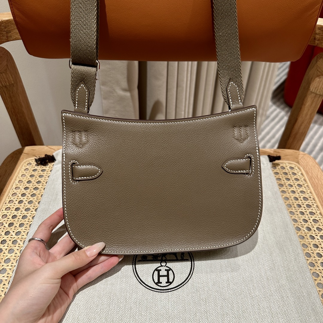 Handmade Mini Jypsiere Bag in Etoupe Evecolor Calfskin with Silver Hardware 2 i1692254390 8885 1