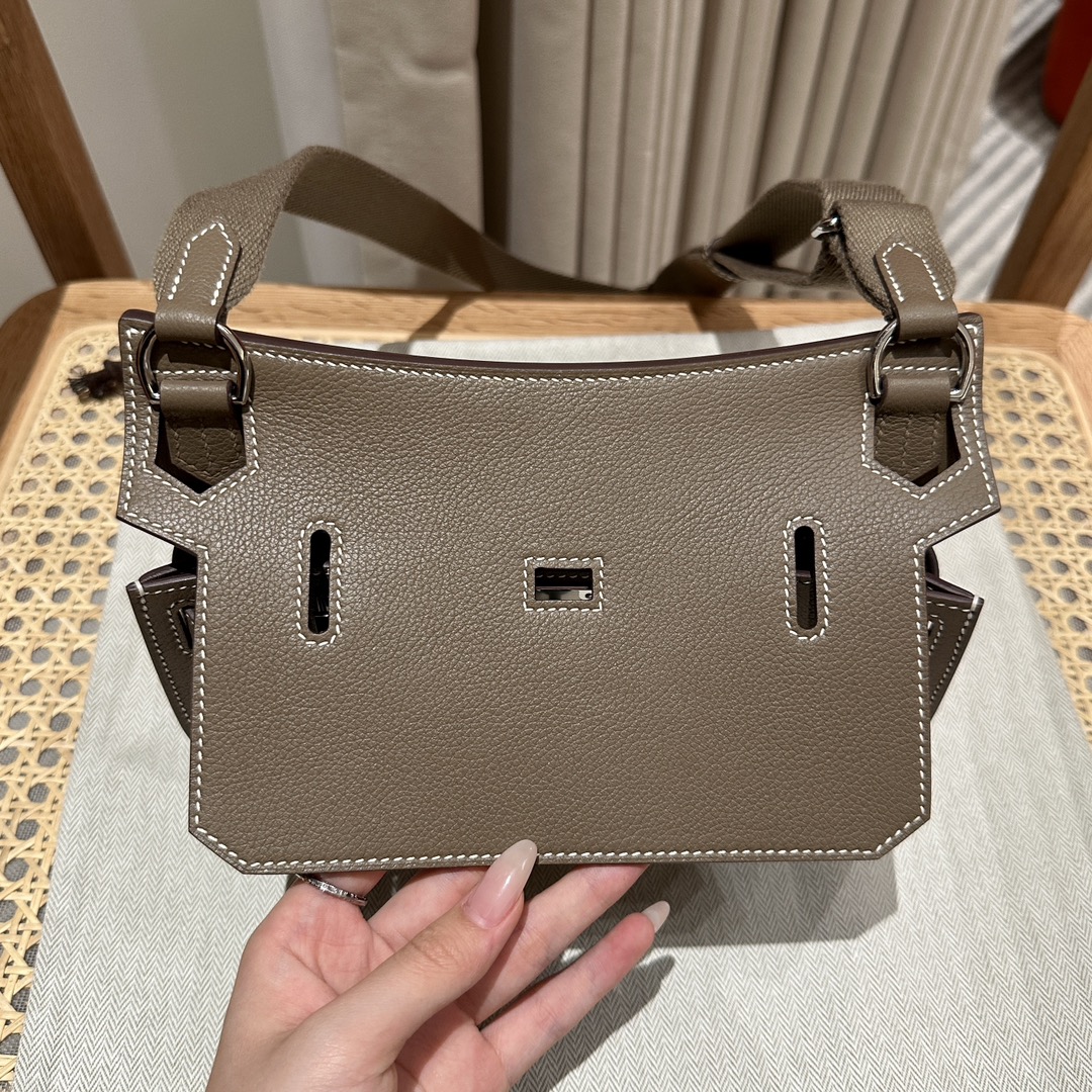 Handmade Mini Jypsiere Bag - Etoupe Calfskin with Silver Hardware 5 i1692254430 873 0