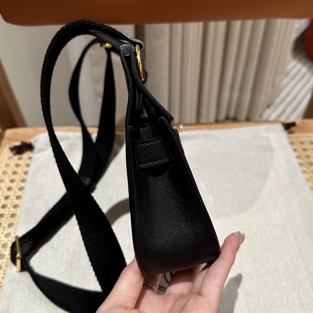 Mini Jypsiere Black Swift Leather Gold Hardware Handmade Designer Bag 4 i1692254728 9635 3