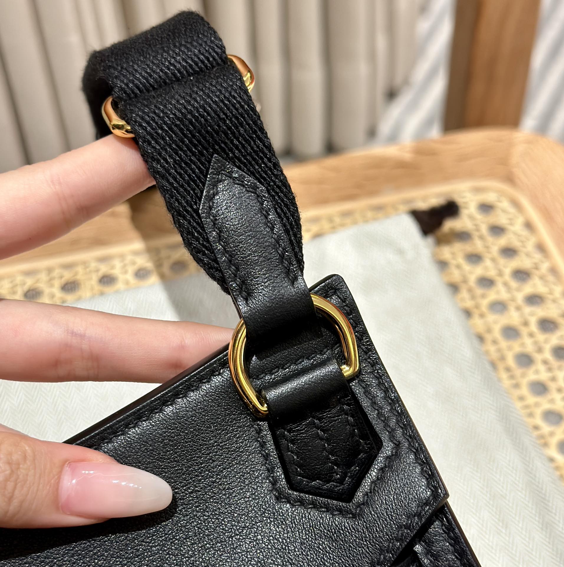 Handmade Mini Jypsiere Black Swift Leather Gold Hardware Shoulder Bag 3 i1692254778 7332 2