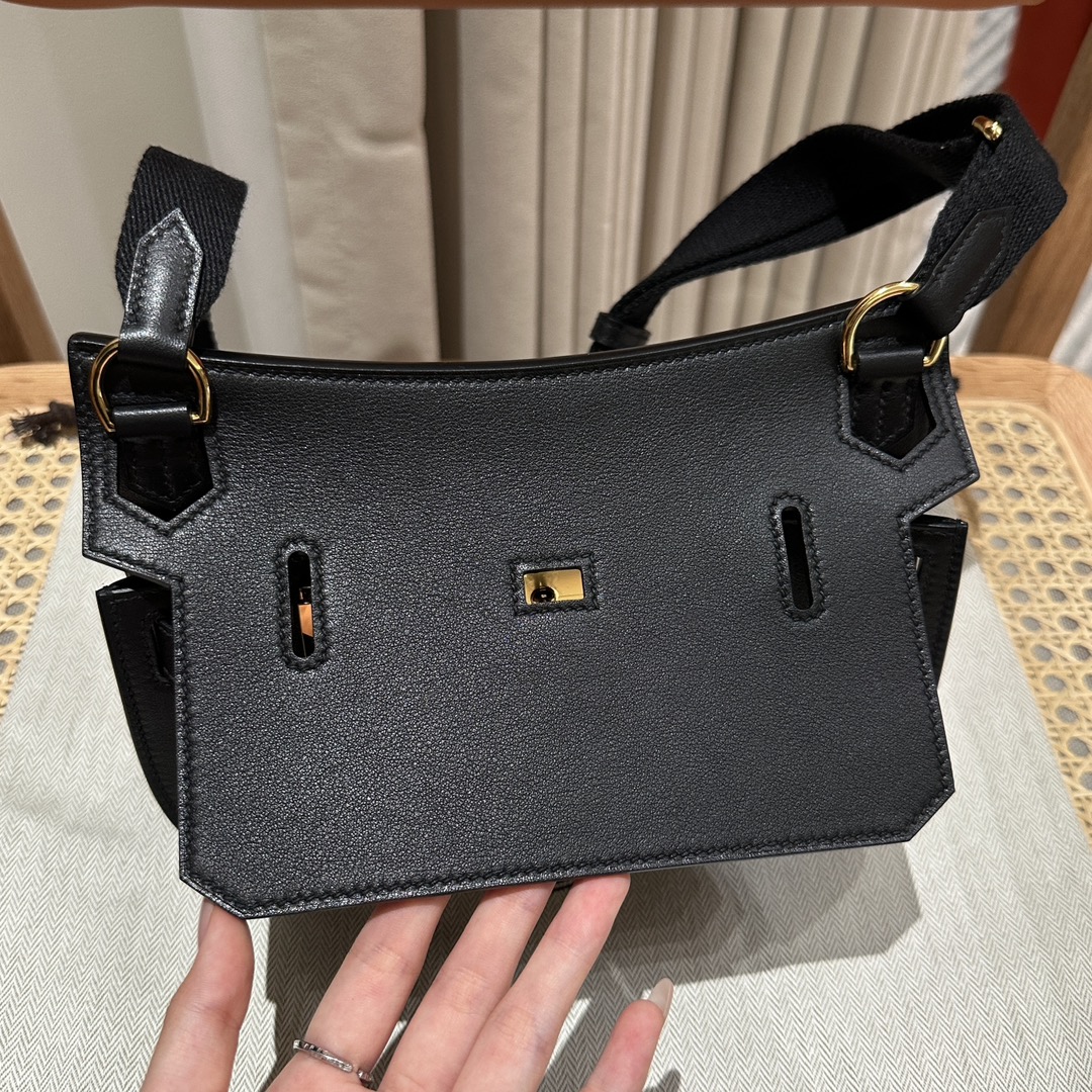 Handmade Mini Jypsiere Black Swift Leather Gold Hardware Shoulder Bag 9 i1692254778 9727 8