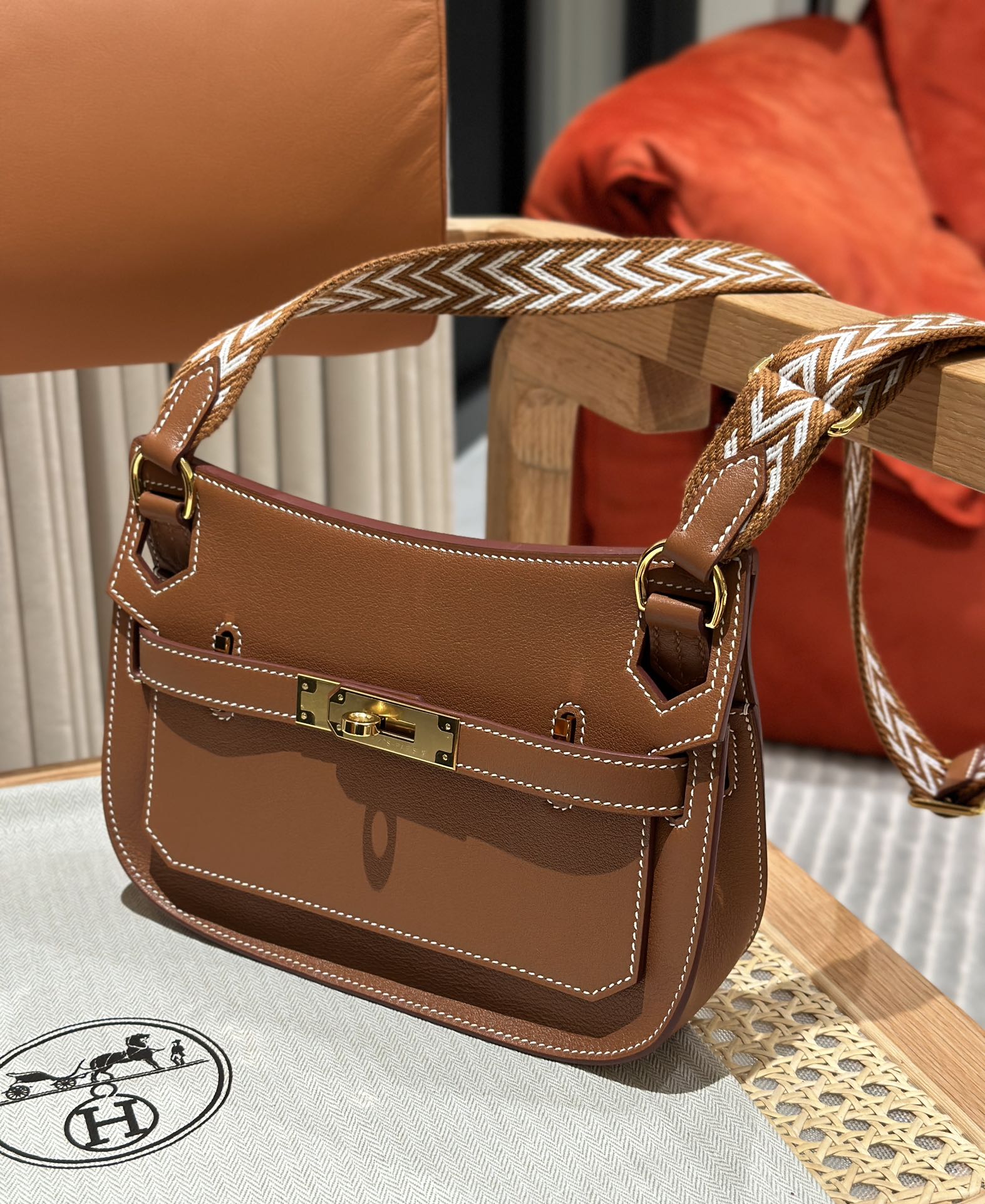 Mini Jypsiere Gold Swift Leather Bag with Gold Hardware and Adjustable Strap 2 i1692254995 2695 0