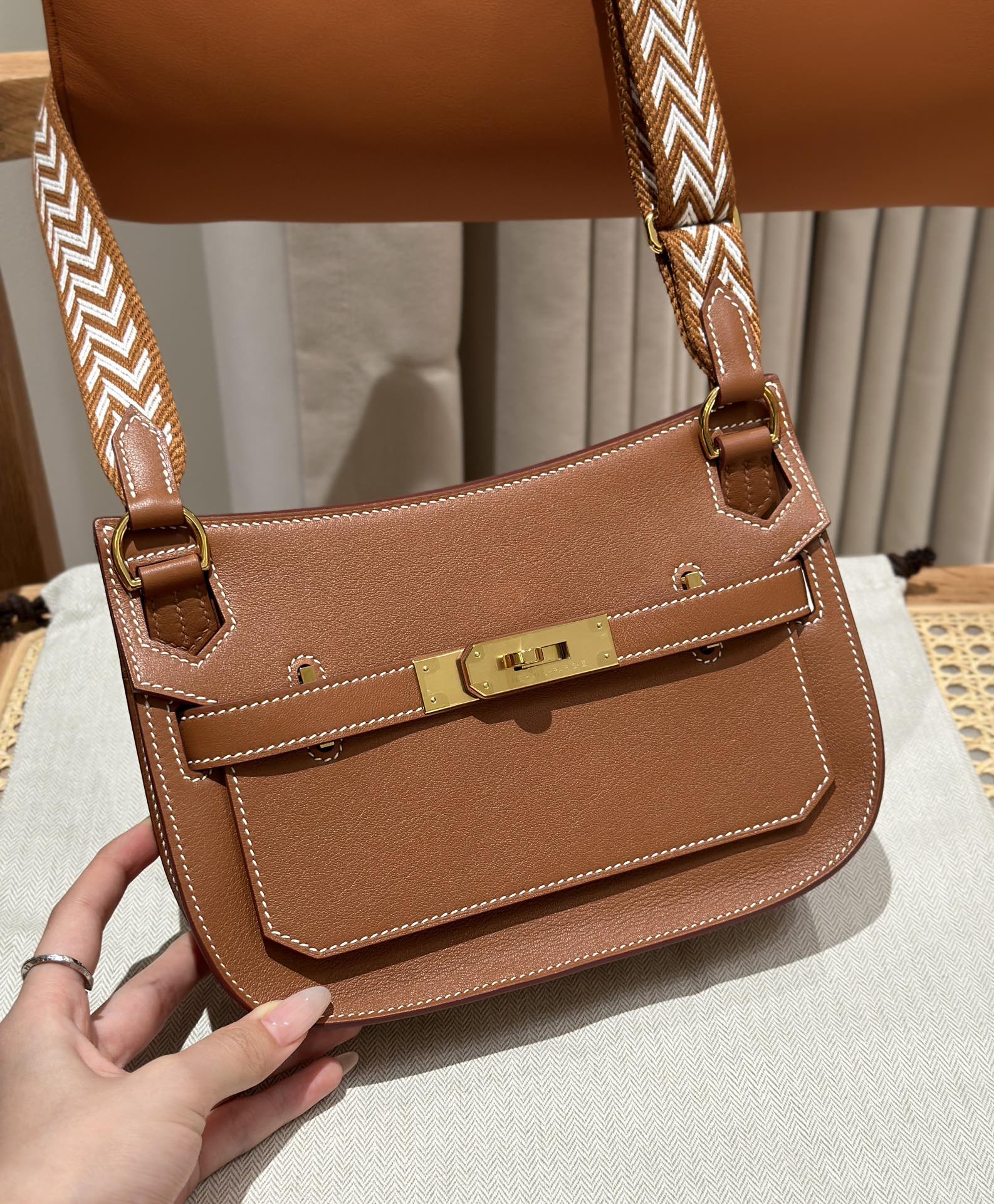 Mini Jypsiere Gold Swift Leather Bag with Gold Hardware and Adjustable Strap 4 i1692254995 4923 2