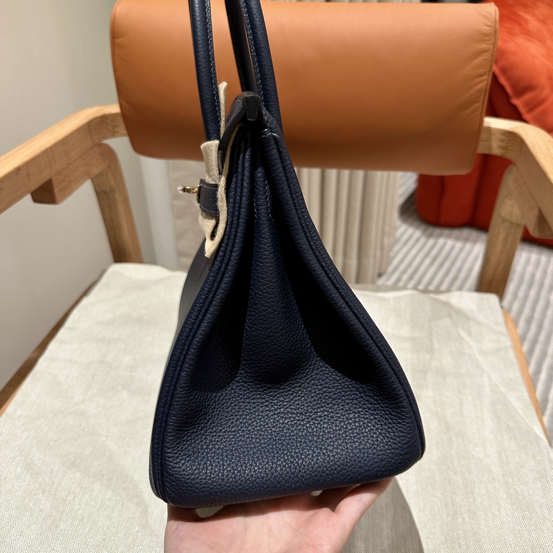 Hermès Birkin30cm, 2z/Blue Nuit, togo, gold, all handmade!!