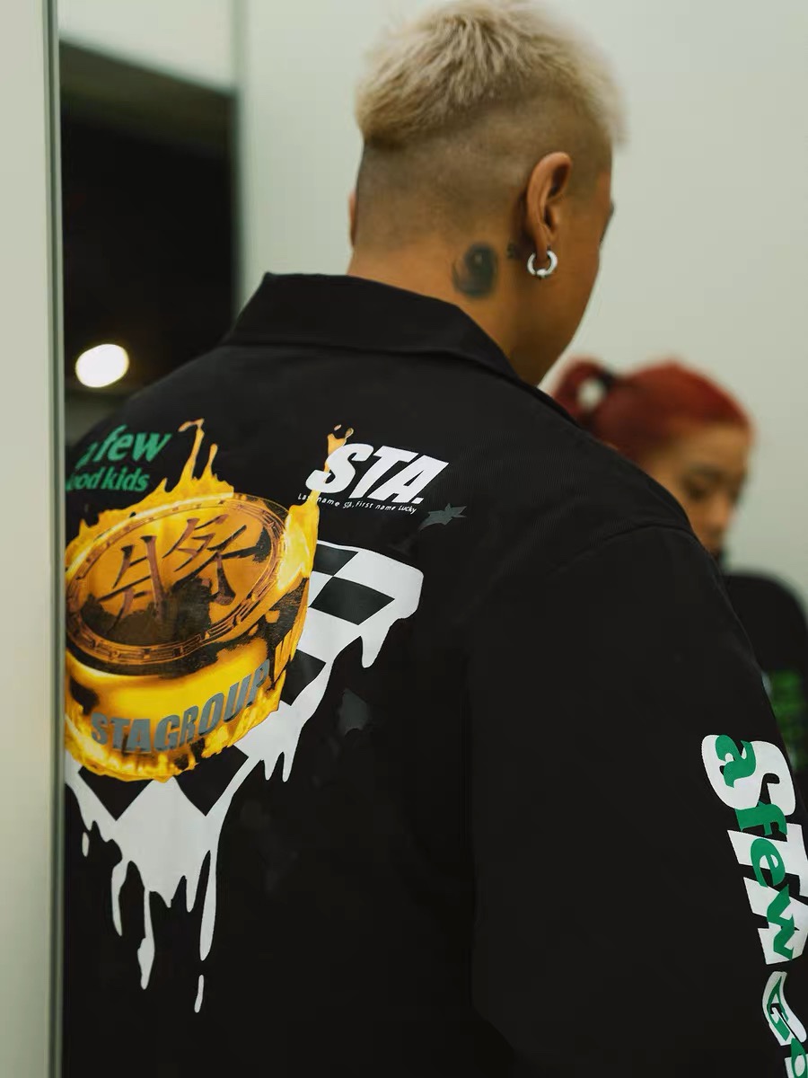 玖2212#AFGKXSTA SERIES OF CHESS COACHES’ JACKETS 2022FW NATIONAL TIDE COATS COLOUR: BLACK NUMBER OF CODES: S-XL - 图片 3