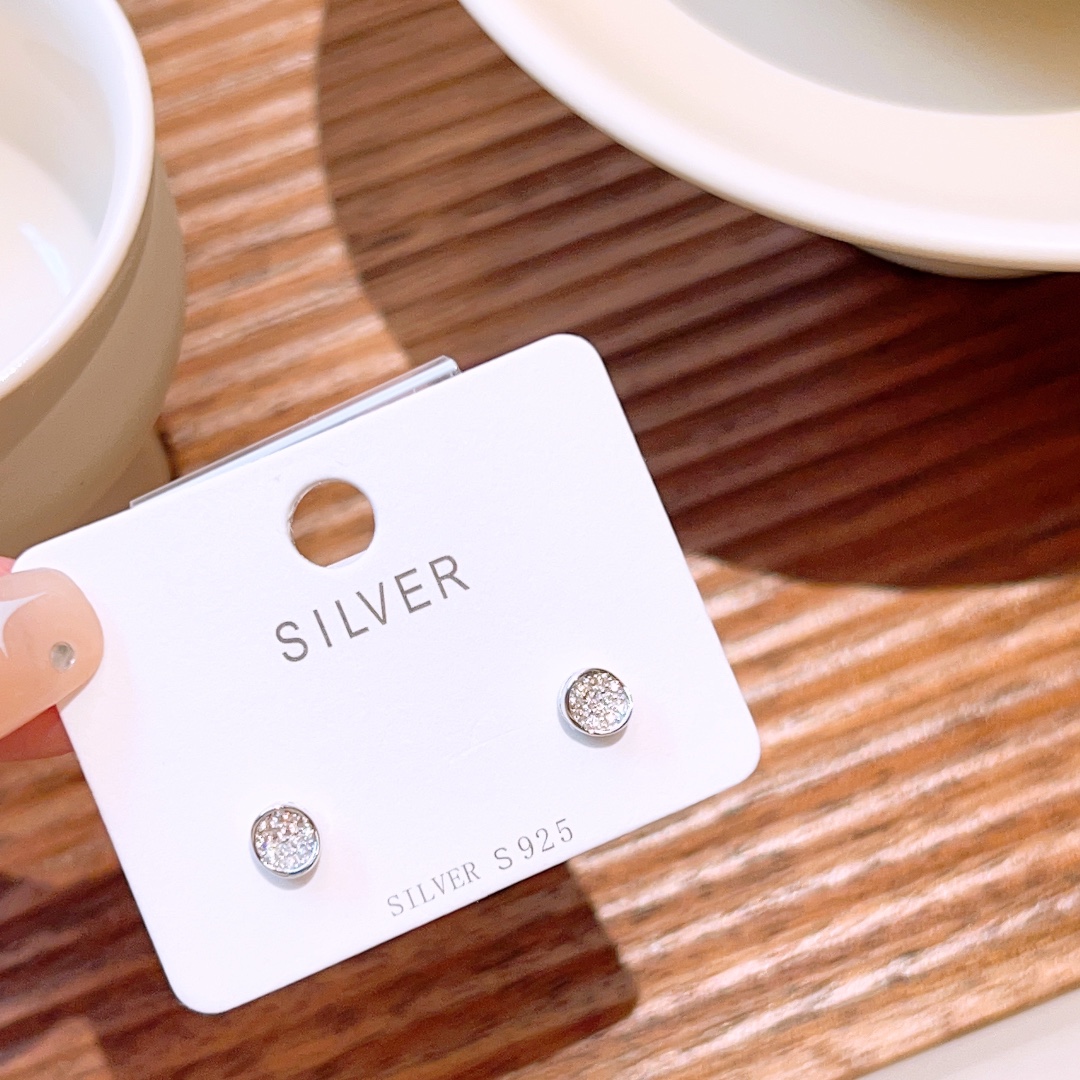 Hypoallergenes Silber Ohrringe Leichter Luxus Alltag Silber