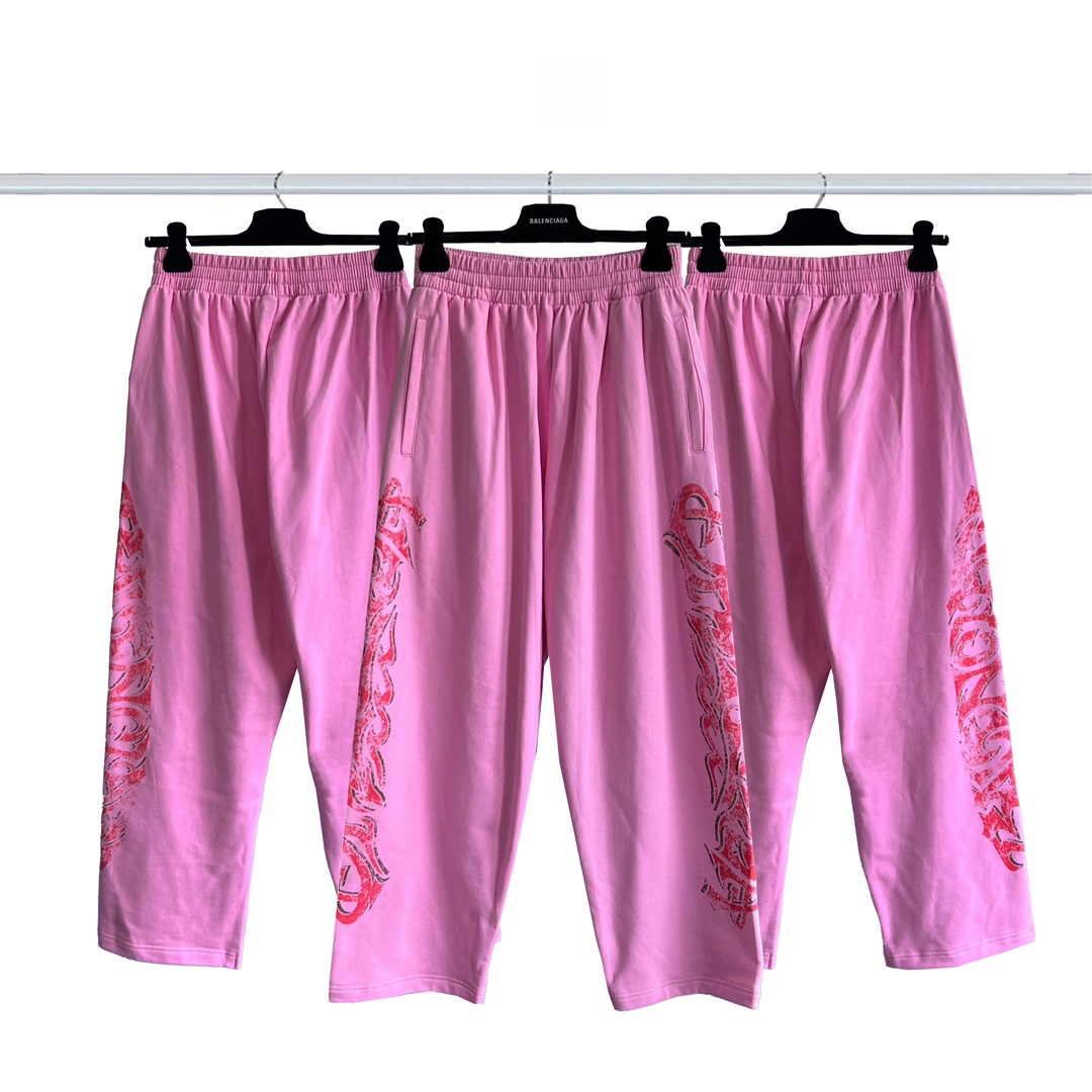 Sellers Online
 Balenciaga Clothing Pants & Trousers Doodle Pink Printing Cotton