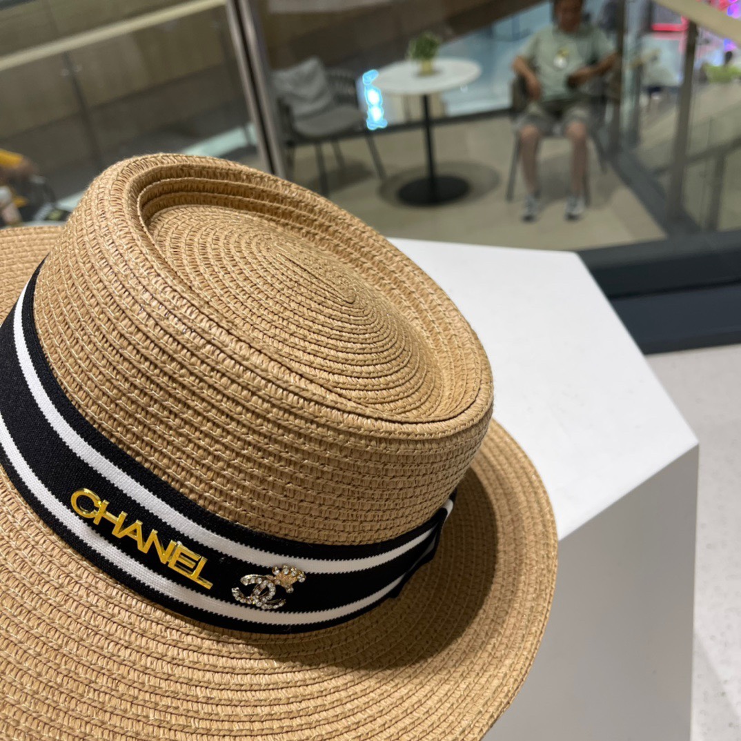 【CHANEL香奈儿】新款小香风草编度假风盆帽草帽，大牌风～出街旅行单品