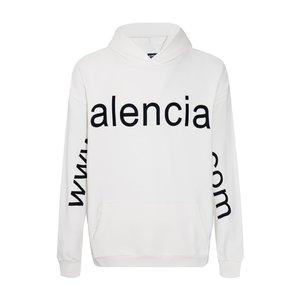 What 1:1 replica Balenciaga Clothing Hoodies Black White Embroidery Unisex Cotton Hooded Top