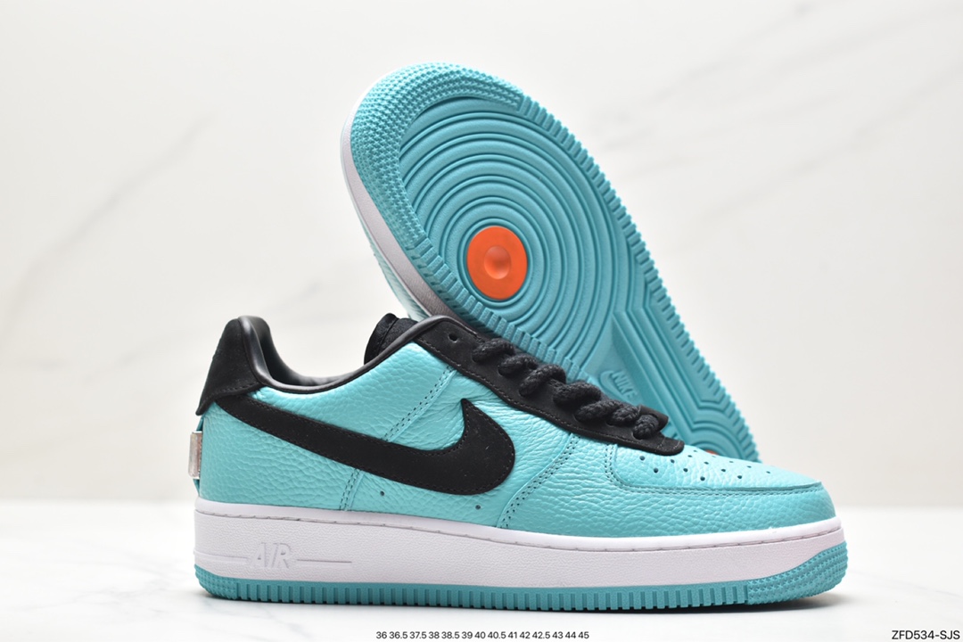 Tiffany & Co. x Nike Air Force 1 Low SP ”1837” Air Force One classic low-top versatile casual sports sneakers ”Joint Black Tiffany Blue” DZ1382-002