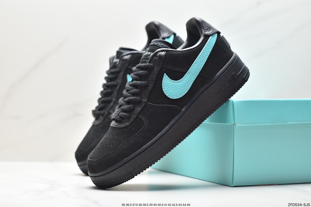 Tiffany & Co. x Nike Air Force 1 Low SP ”1837” Air Force One classic low-top versatile casual sports sneakers ”Joint Black Tiffany Blue” DZ1382-002