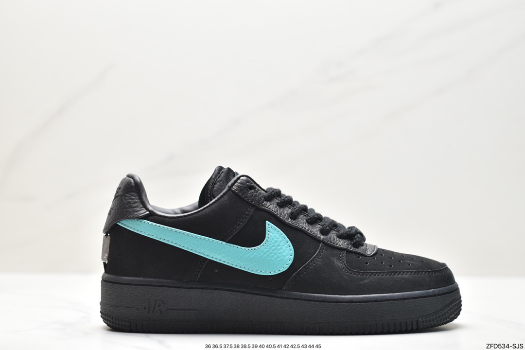 Tiffany & Co. x Nike Air Force 1 Low SP ”1837” Air Force One classic low-top versatile casual sports sneakers ”Joint Black Tiffany Blue” DZ1382-002