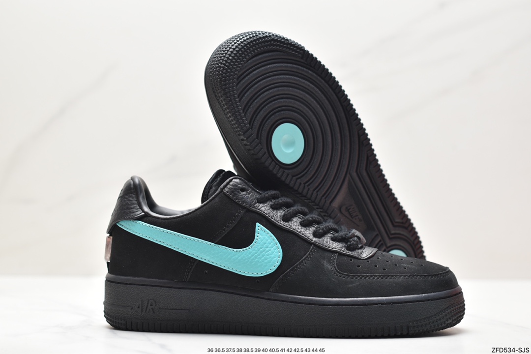 Tiffany & Co. x Nike Air Force 1 Low SP ”1837” Air Force One classic low-top versatile casual sports sneakers ”Joint Black Tiffany Blue” DZ1382-002