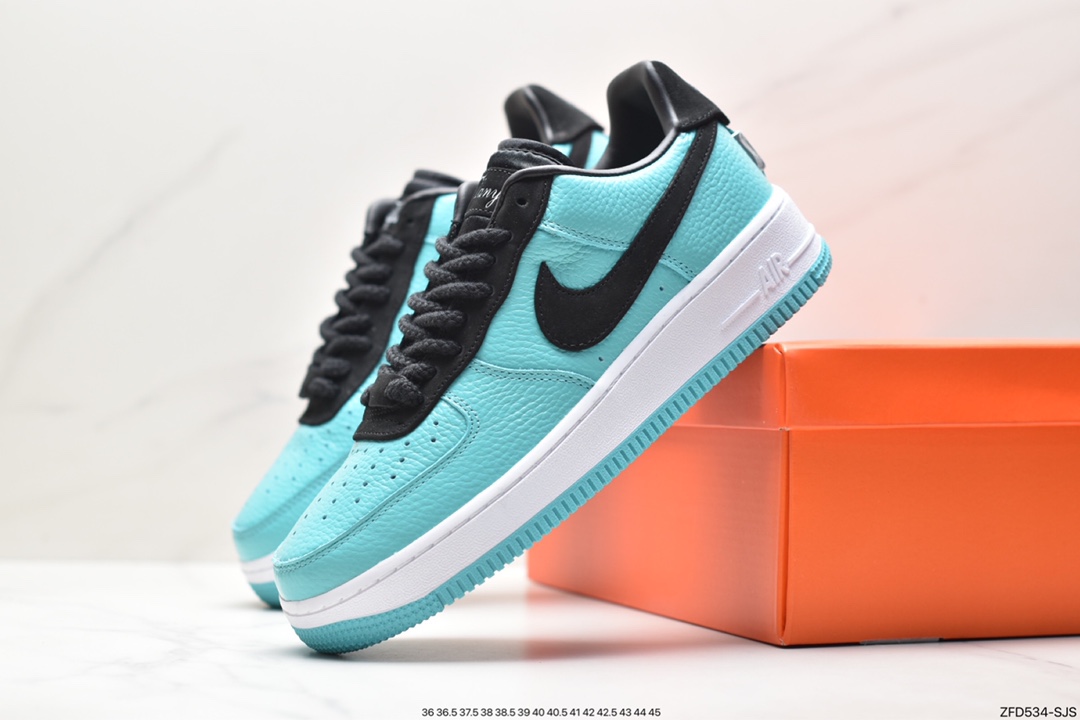 Tiffany & Co. x Nike Air Force 1 Low SP ”1837” Air Force One classic low-top versatile casual sports sneakers ”Joint Black Tiffany Blue” DZ1382-002