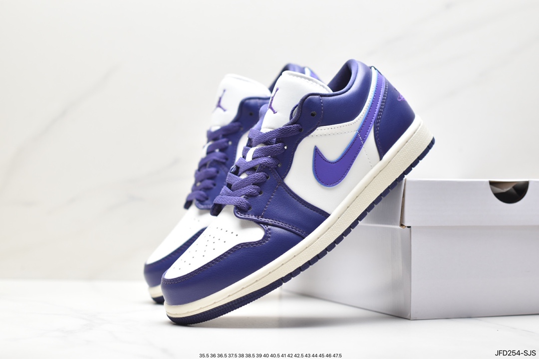 Jordan Air Jordan 1 Low Milky White Purple Toe AJ1 Joe 1 Low Top Casual Shoes DC0774-502