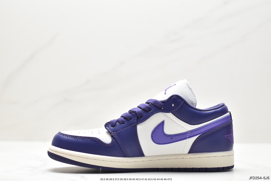 Jordan Air Jordan 1 Low Milky White Purple Toe AJ1 Joe 1 Low Top Casual Shoes DC0774-502