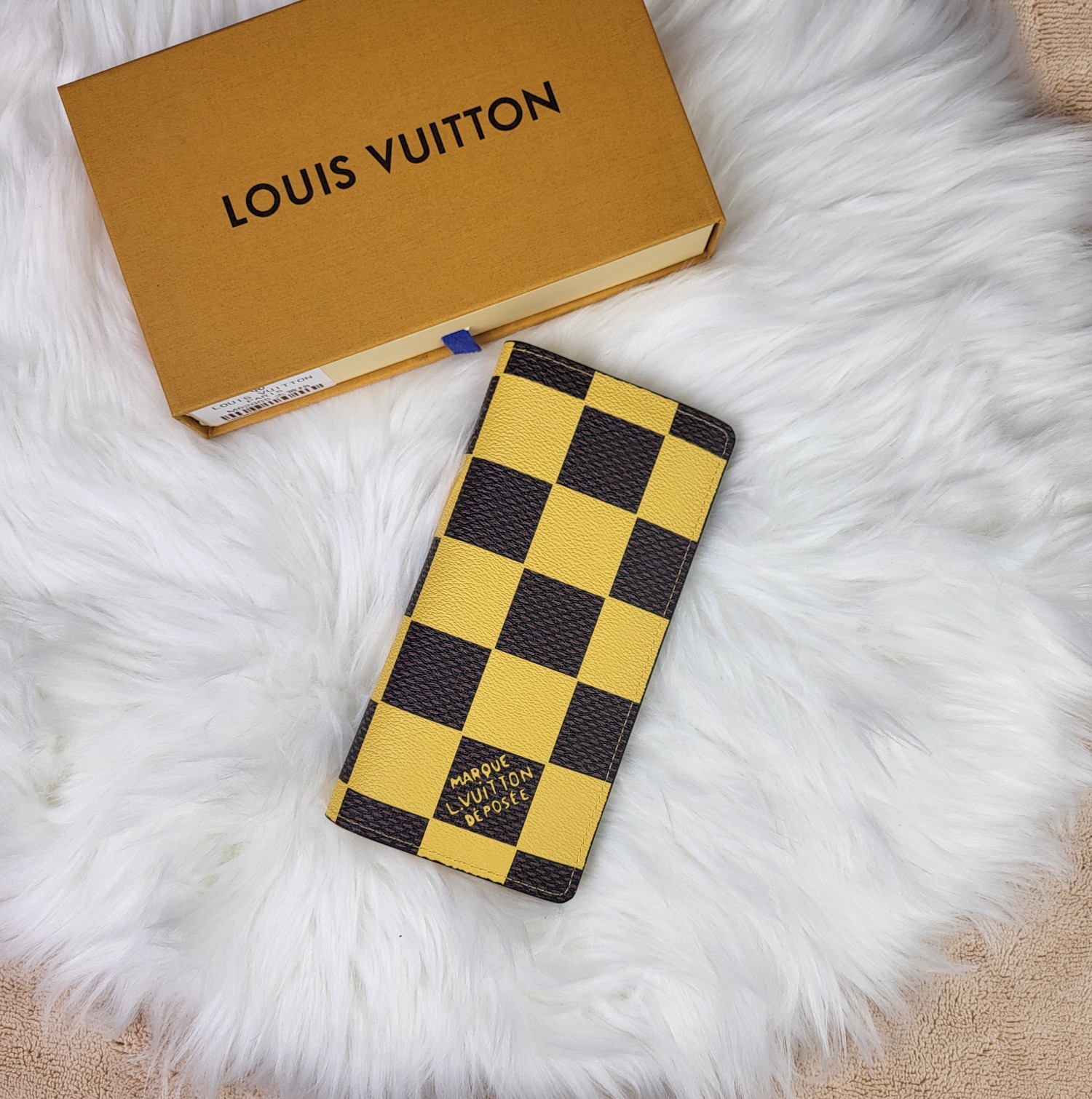 Luxury leather bifold wallet front view