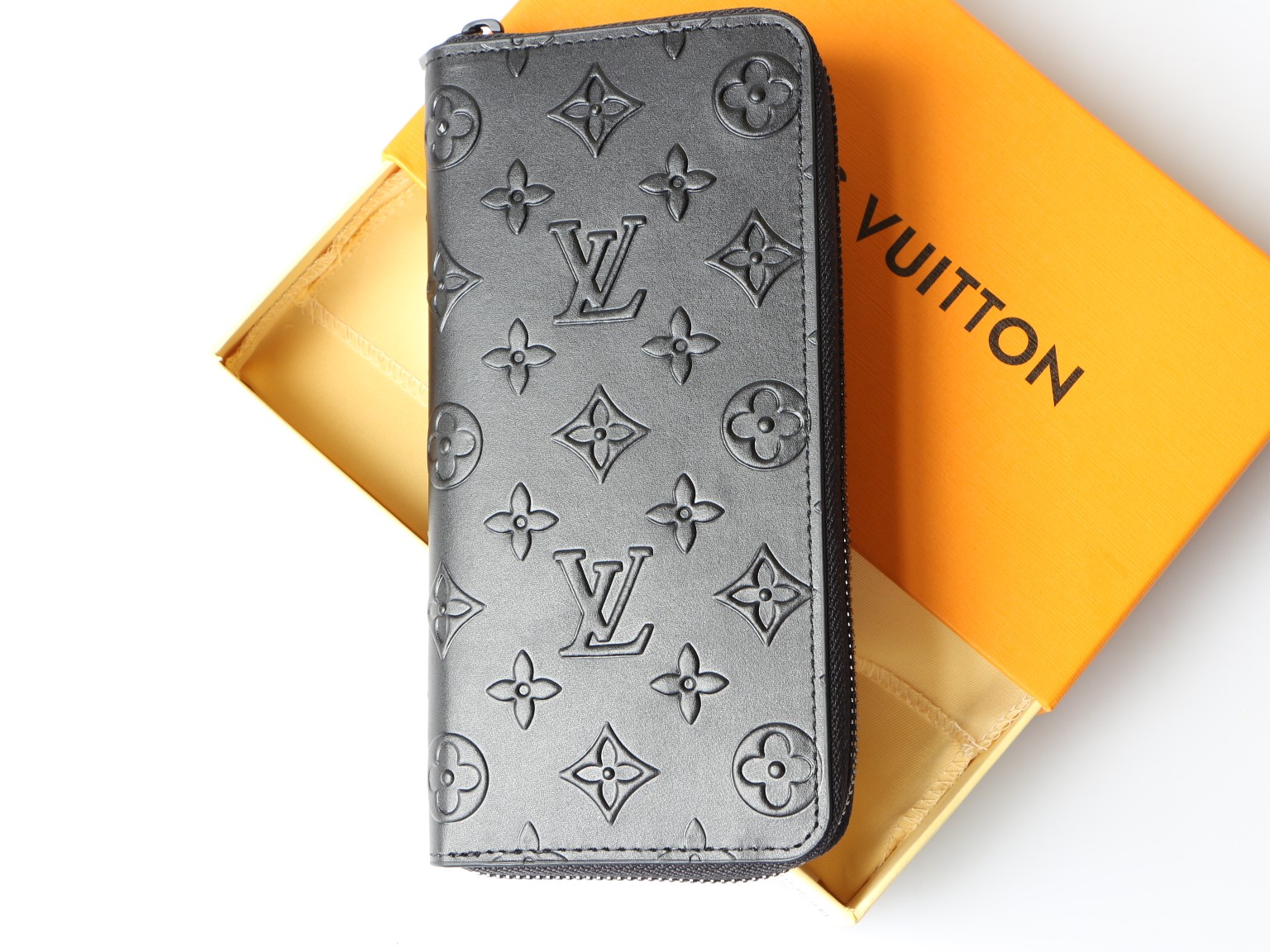 Close-up of leather wallet texture