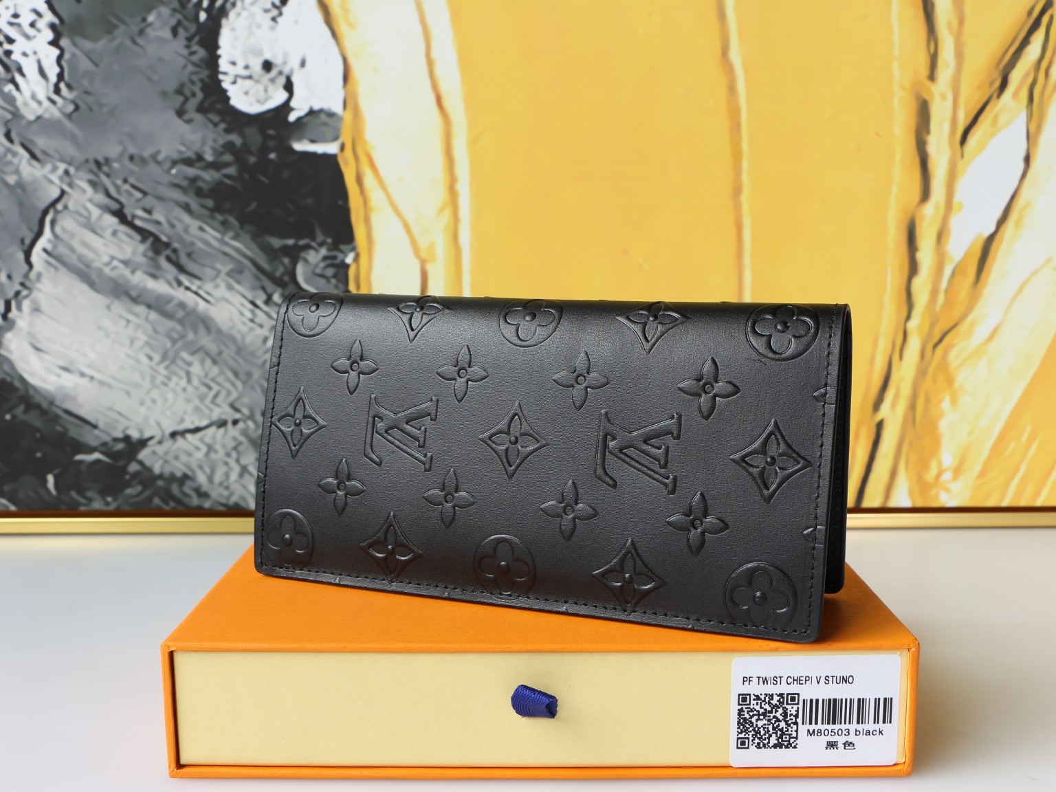 Classic leather bifold wallet front view