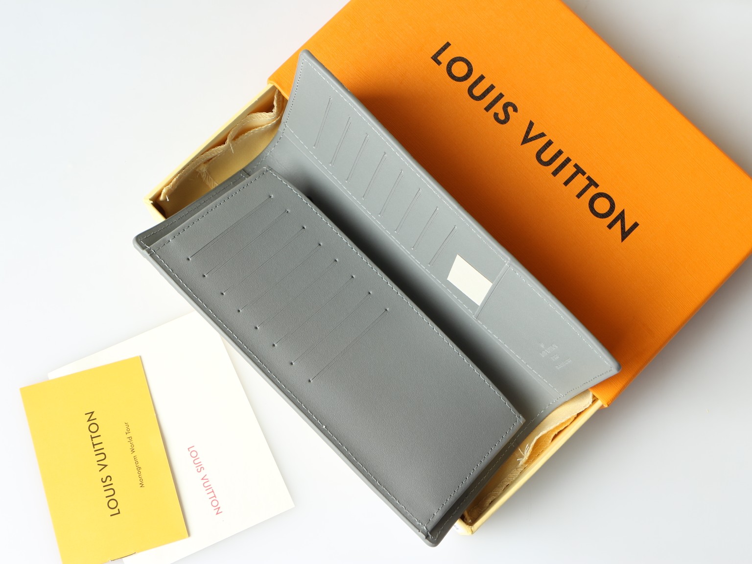 Premium leather wallet in use example