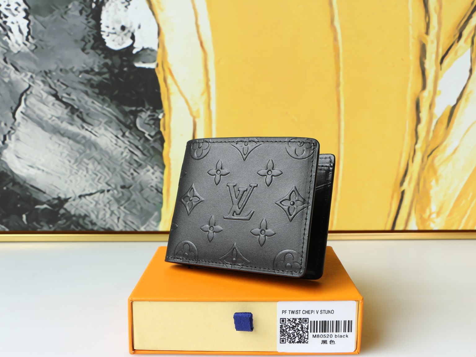 Front view of a premium leather bifold wallet