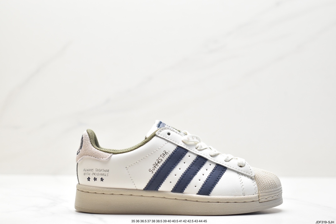 Adidas Originals Superstar ”Sail/Green/Lace” shell toe sneakers IG3852