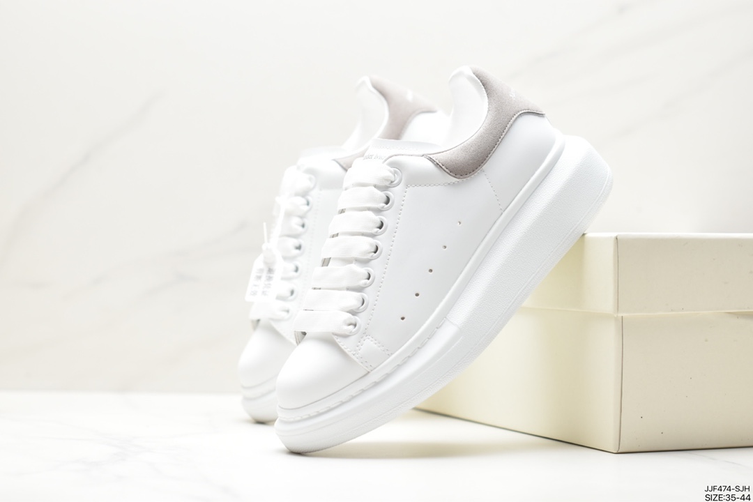 Italian luxury brand Alexander McQueen Sole Leather Sneakers low-top white shoes 553770 WHGP790 9063