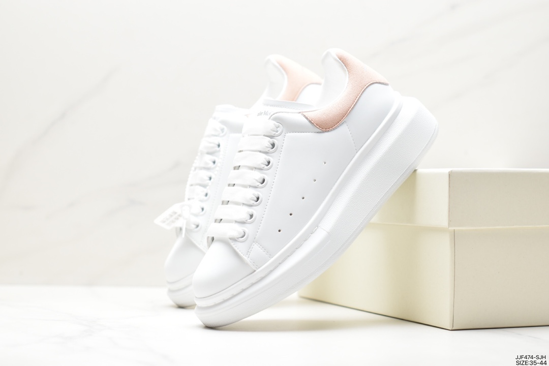 Italian luxury brand Alexander McQueen Sole Leather Sneakers low-top white shoes 553770 WHGP790 9063