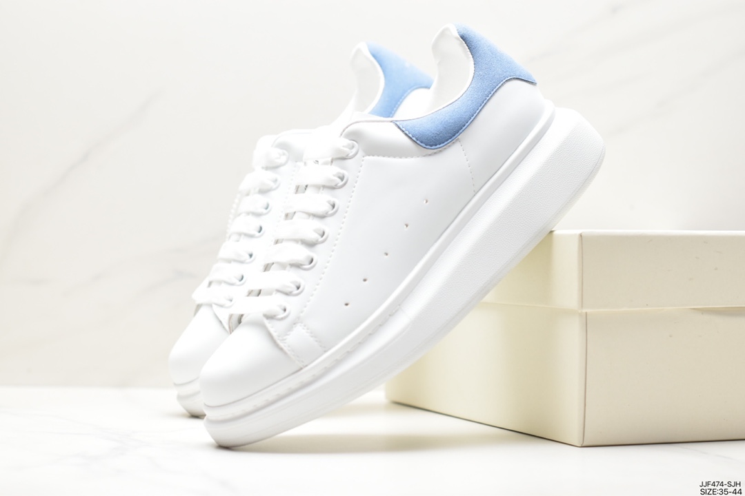 Italian luxury brand Alexander McQueen Sole Leather Sneakers low-top white shoes 553770 WHGP790 9063