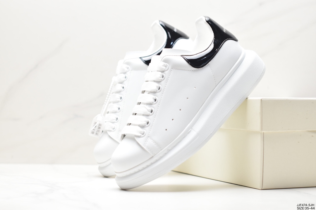 Italian luxury brand Alexander McQueen Sole Leather Sneakers low-top white shoes 553770 WHGP790 9063